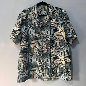 Nutmeg size XL  button‎ down linen blend hawaiian style shirt